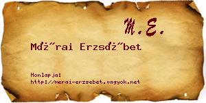 Mérai Erzsébet névjegykártya